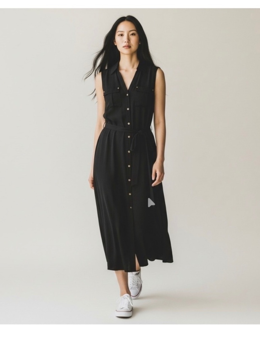 White House Black Market Black Polo Maxi Dress Size Medium